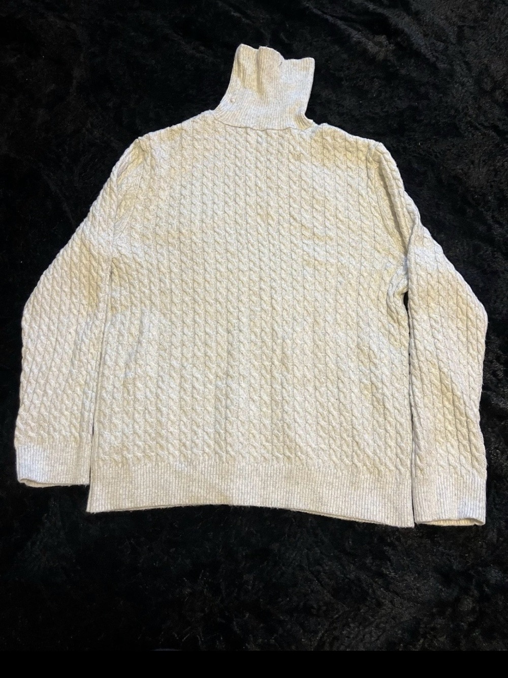 Cream Cable Knit Turtleneck Sweater